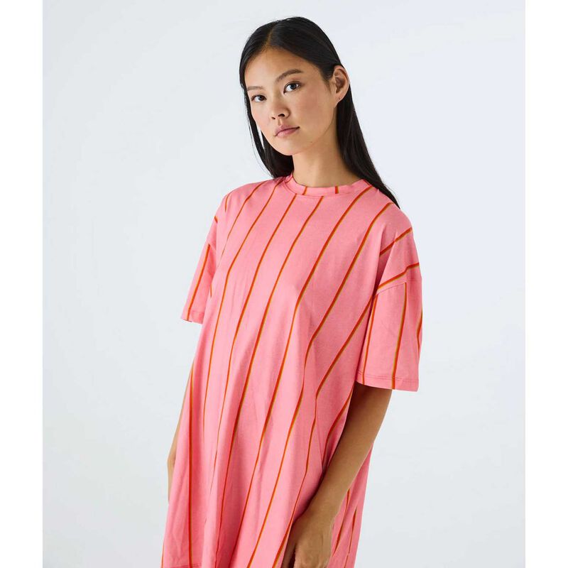 Kip&Co Wategos Soiree Stripe Adult Organic Cotton Oversize T-Shirt Nightie image number 2